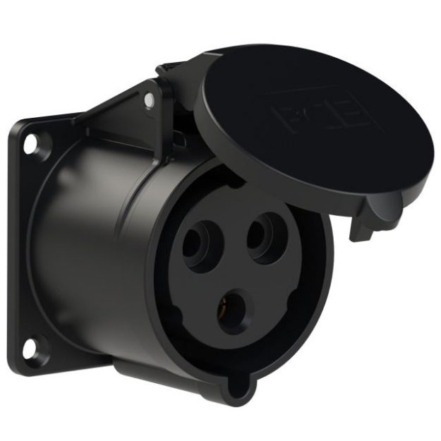 Picture of Midnight Black CEE Flanged Socket 32A 3p IP44