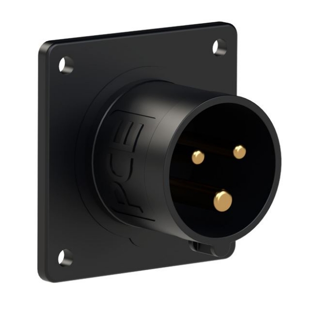 Picture of Midnight Black CEE Flanged Plug 16A 3p IP44