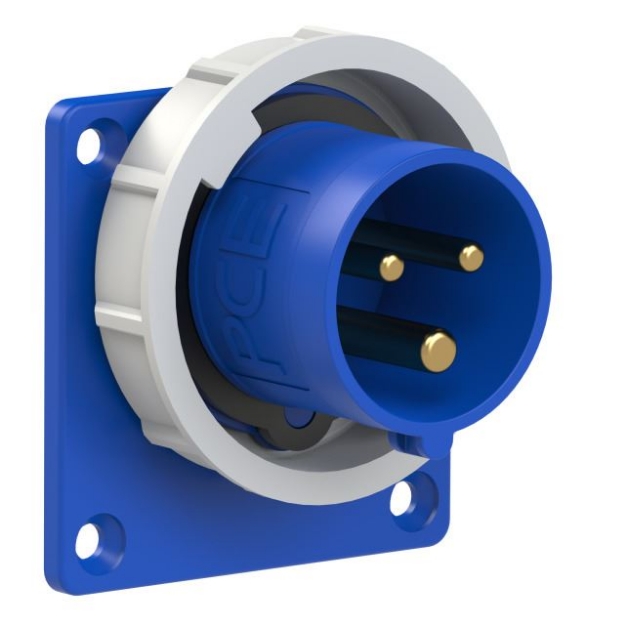 Picture of CEE Flanged Plug Straight 16A 3p IP67