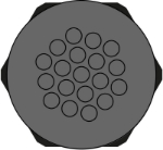 Picture of Cable Entry Round Plate 19 Hole Black