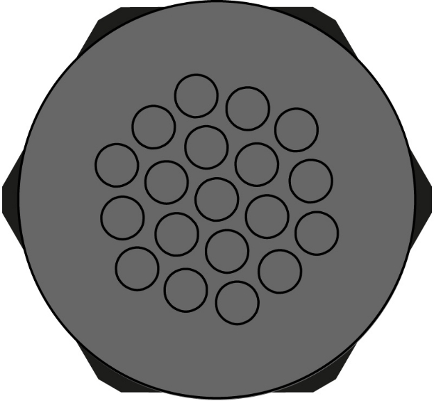 Picture of Cable Entry Round Plate 19 Hole Black