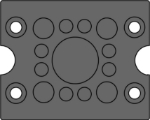 Picture of Cable Entry Membrane Plate 13 Hole Black