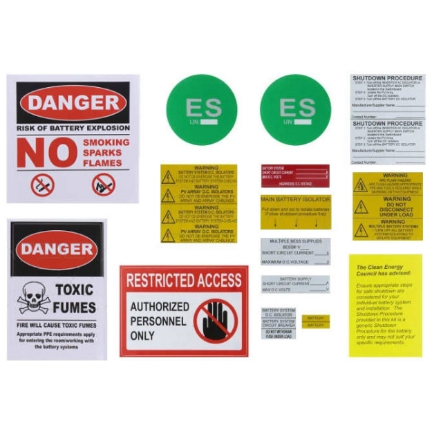 Picture of DC Lithium Ion Battery Label Kit