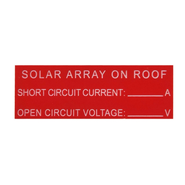 Picture of PV Warning Label Solar Array on Roof