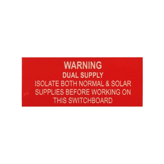 Picture of PV Warning Label Warning Dual Supply