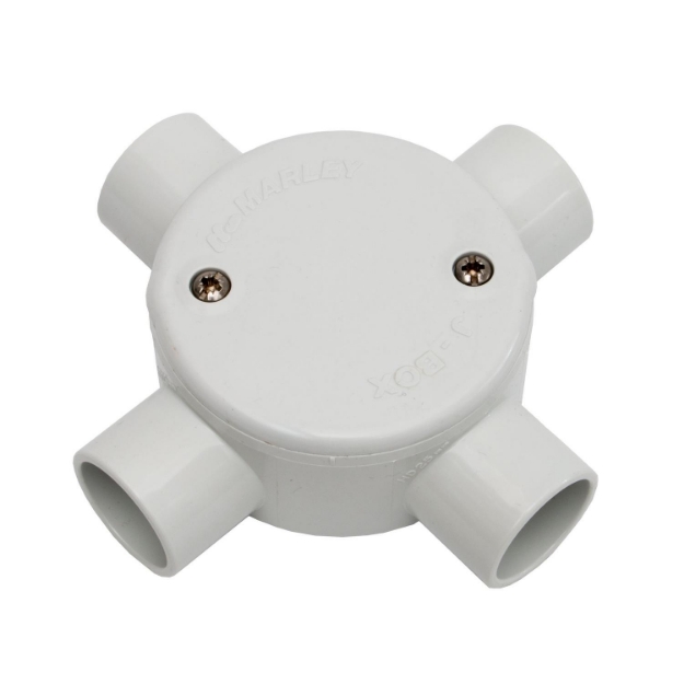 Picture of Circular Junction Box 25mm 4-Way Grey