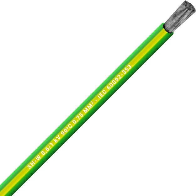 Picture of Unarmoured Single Core 1x1.5 Yellow/Green