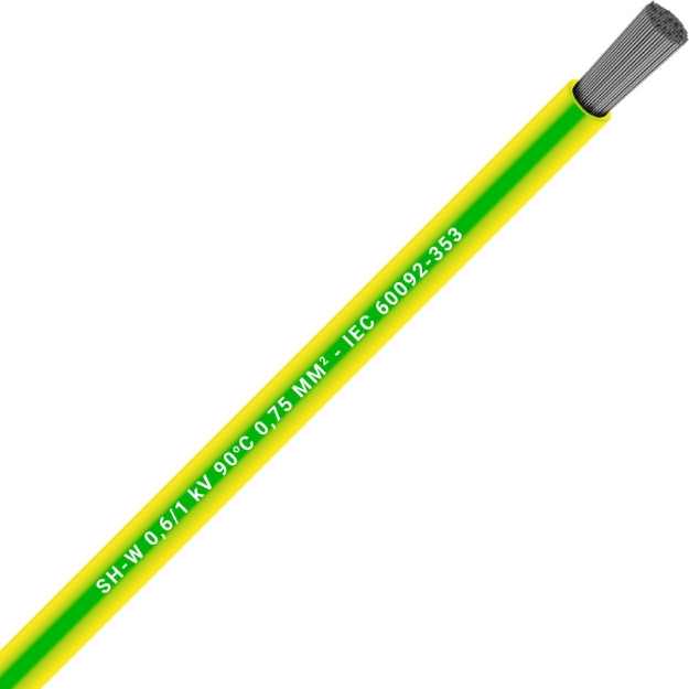 Picture of Unarmoured Single Core 1x10 Yellow/Green